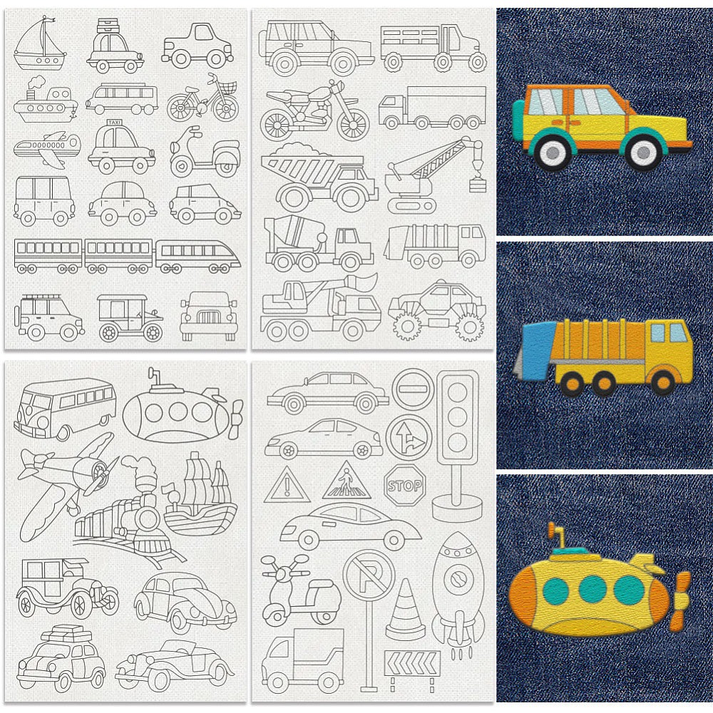 Embroidery Cloth - 50個入り、輸送車両の刺繍模様用ステイパッド、サイズ8.3インチ×11.7インチ、車やトラックに貼って使用できる、水溶性の刺繍ステッカー。