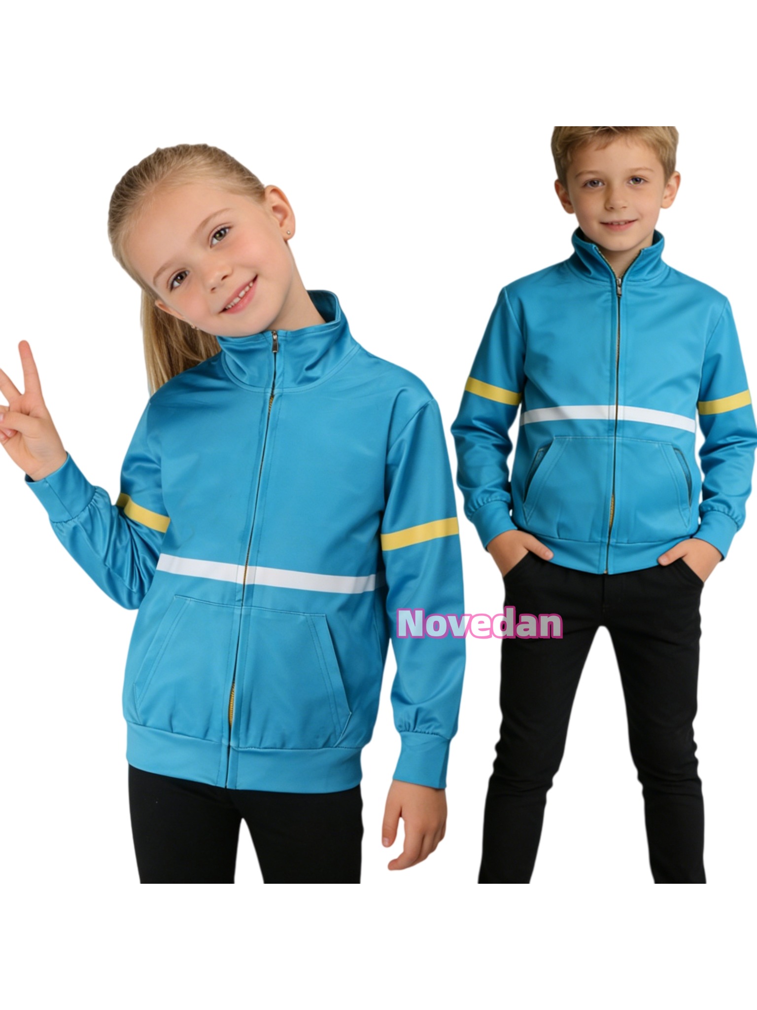 Embroidery Zip Up Hoodie - 映画ストレンジストーリーコスプレマックスメイフィールド衣装子供ジップアップパーカートレーナーブルージャケットコートハロウィンパーティーコスプレ衣装