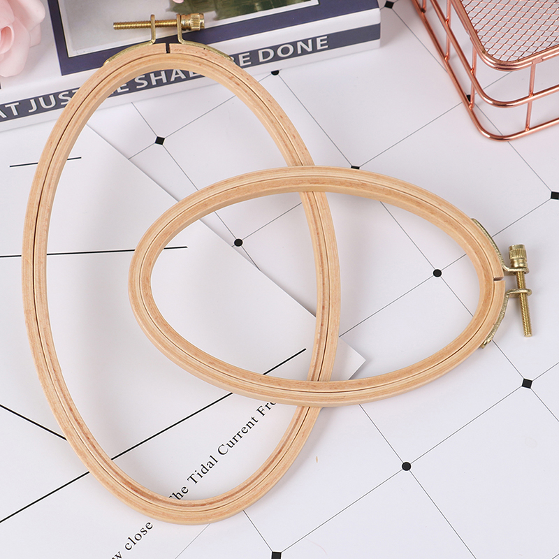 Stitch Marker Ring - 竹刺embroideryフープフレーム、楕円形クロスステッチ、DIYクラフト