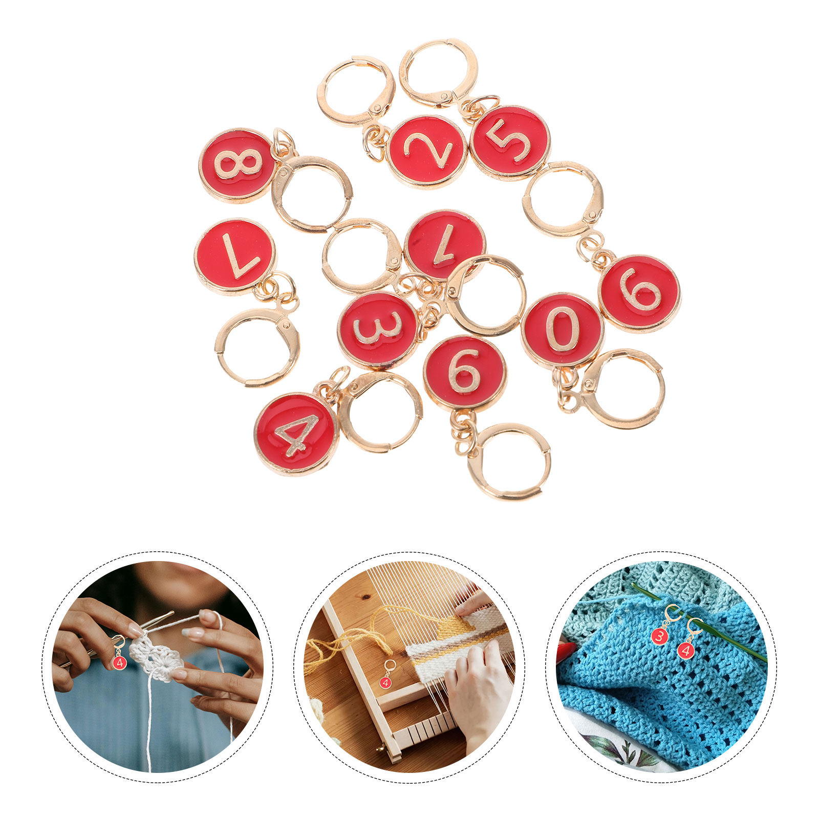Stitch Marker Ring - 合金製のステッチホルダーリング、編み物用カウンター、丸型マーカー、行数記録用、円形、金属製