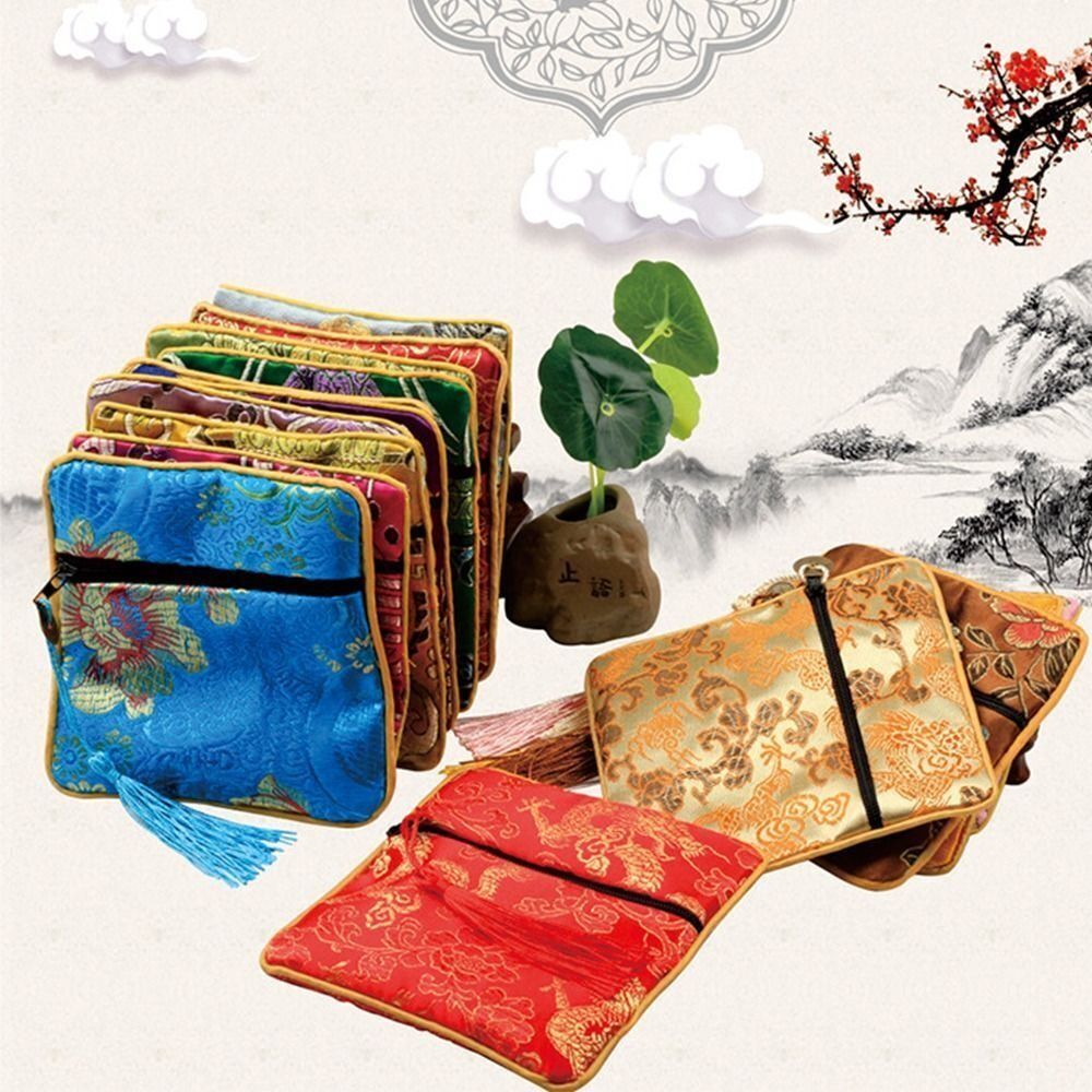 Embroidery Cloth - 高品質な布製ジュエリーオーガナイザー、刺繍入り、小物用ジュエリー収納バッグ、中国風コインケース。