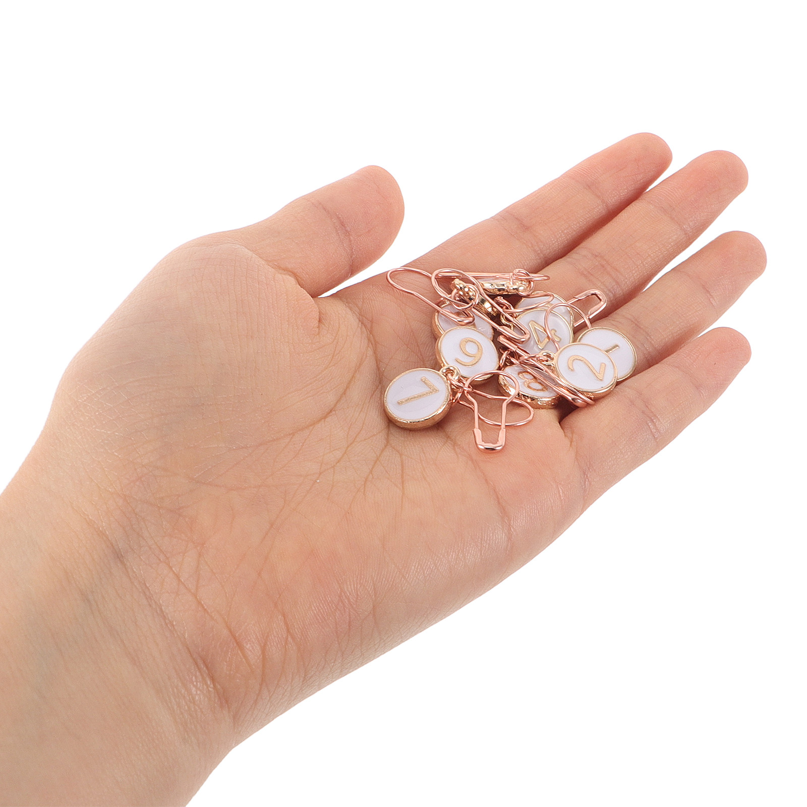 編み物やクロシェ編み用の金属製ステッチマーカー30個入り。コ - Stitch Marker Ring のレビューと価格