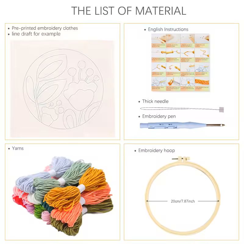 20x20cm パンチニードル刺繍スターターキット 大人初心 - Embroidery Converter のレビューと価格