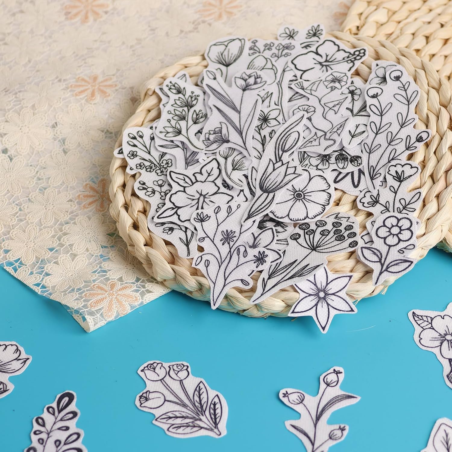 50 個の水溶性刺繍スタビライザー、プリント済みの花と葉のパ - Embroidery Paper のレビューと価格