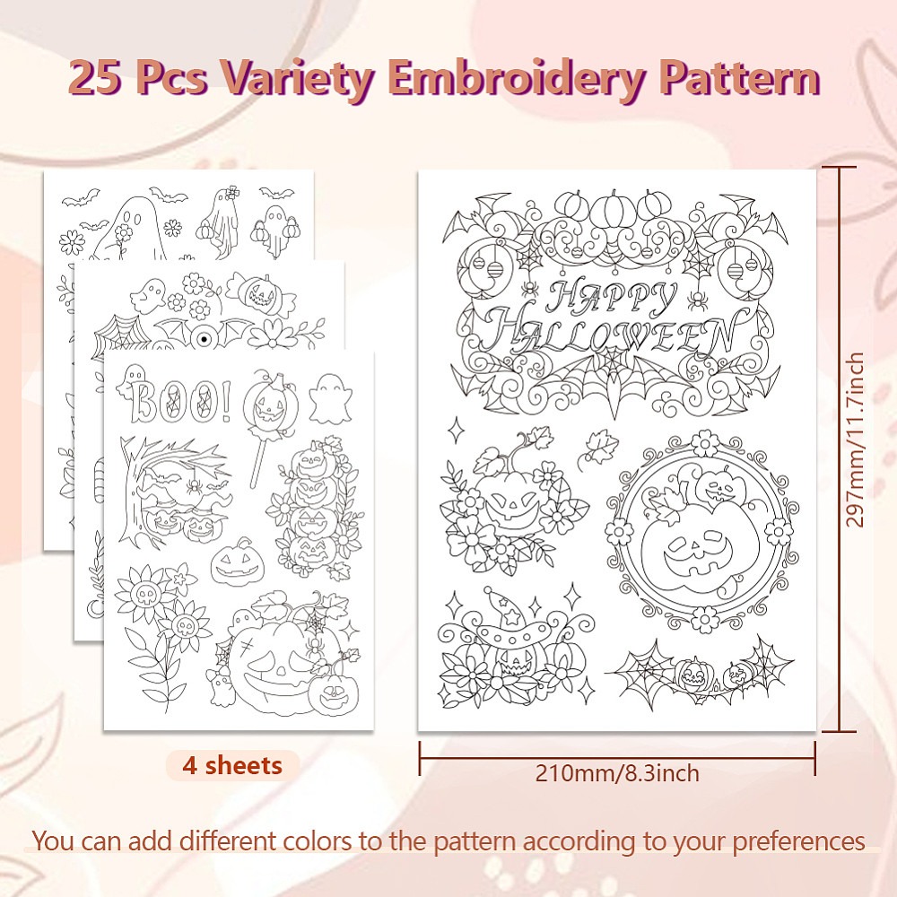初心者向け、水溶性刺繍糸を使用した「顔」と「カボチャ」の刺繍 - Embroidery Cloth のレビューと価格
