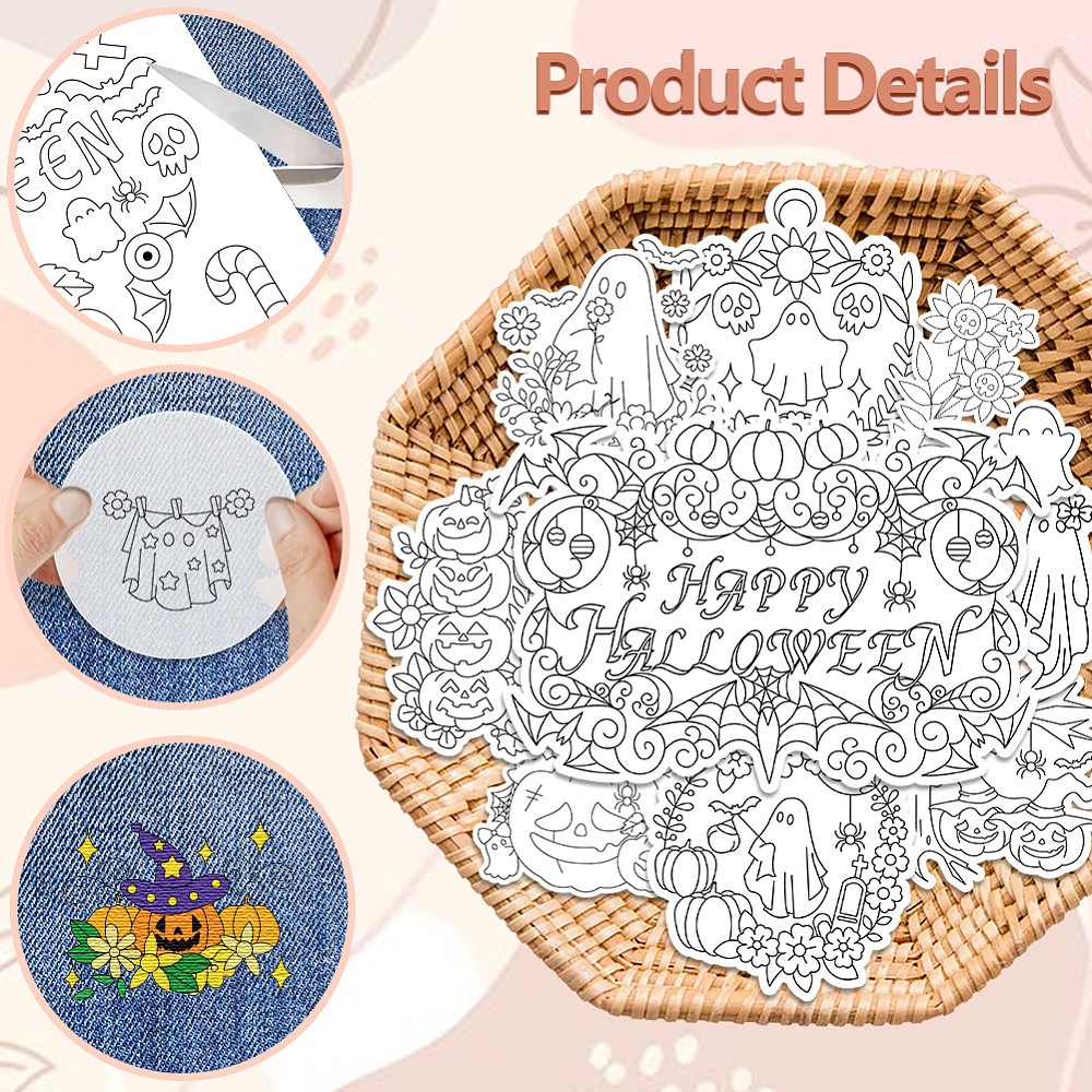 初心者向け、水溶性刺繍糸を使用した「顔」と「カボチャ」の刺繍 - Embroidery Cloth のレビューと価格