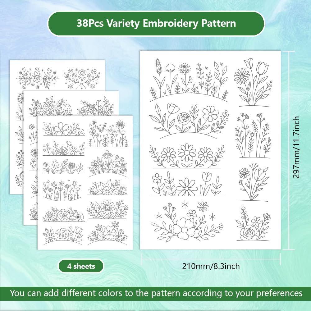 刺繍用の水溶性安定剤、刺繍紙、花柄の剥がせる刺繍安定剤 - Embroidery Paper のレビューと価格