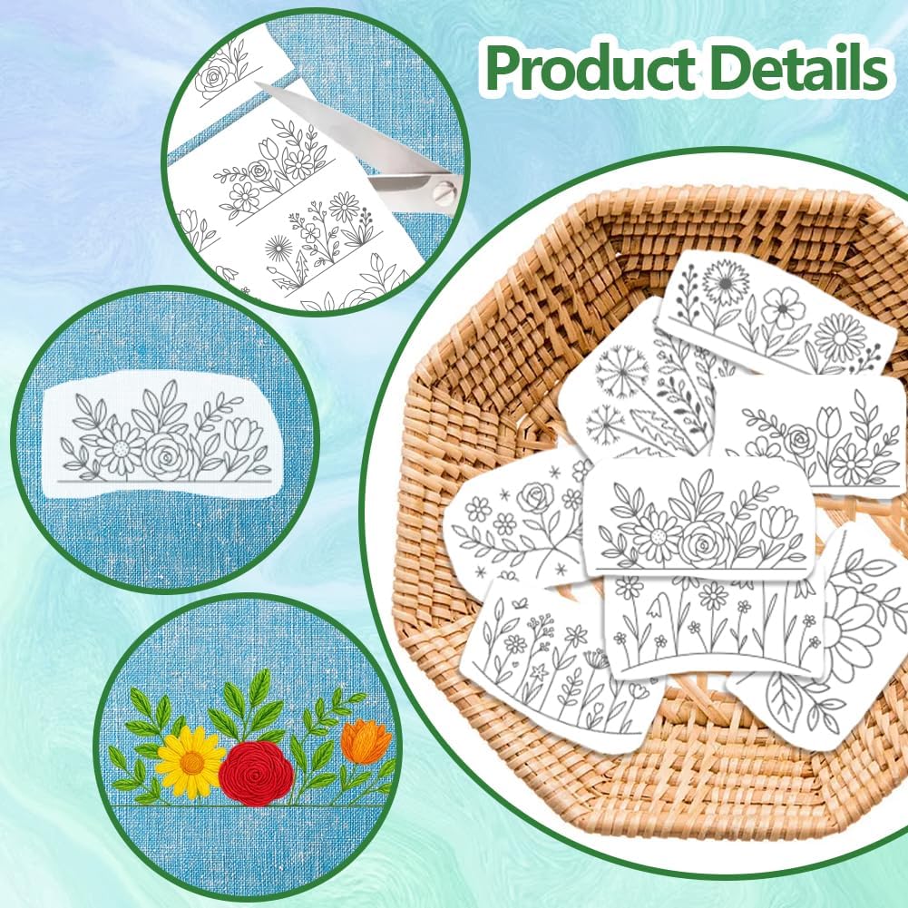 刺繍用の水溶性安定剤、刺繍紙、花柄の剥がせる刺繍安定剤 - Embroidery Paper のレビューと価格