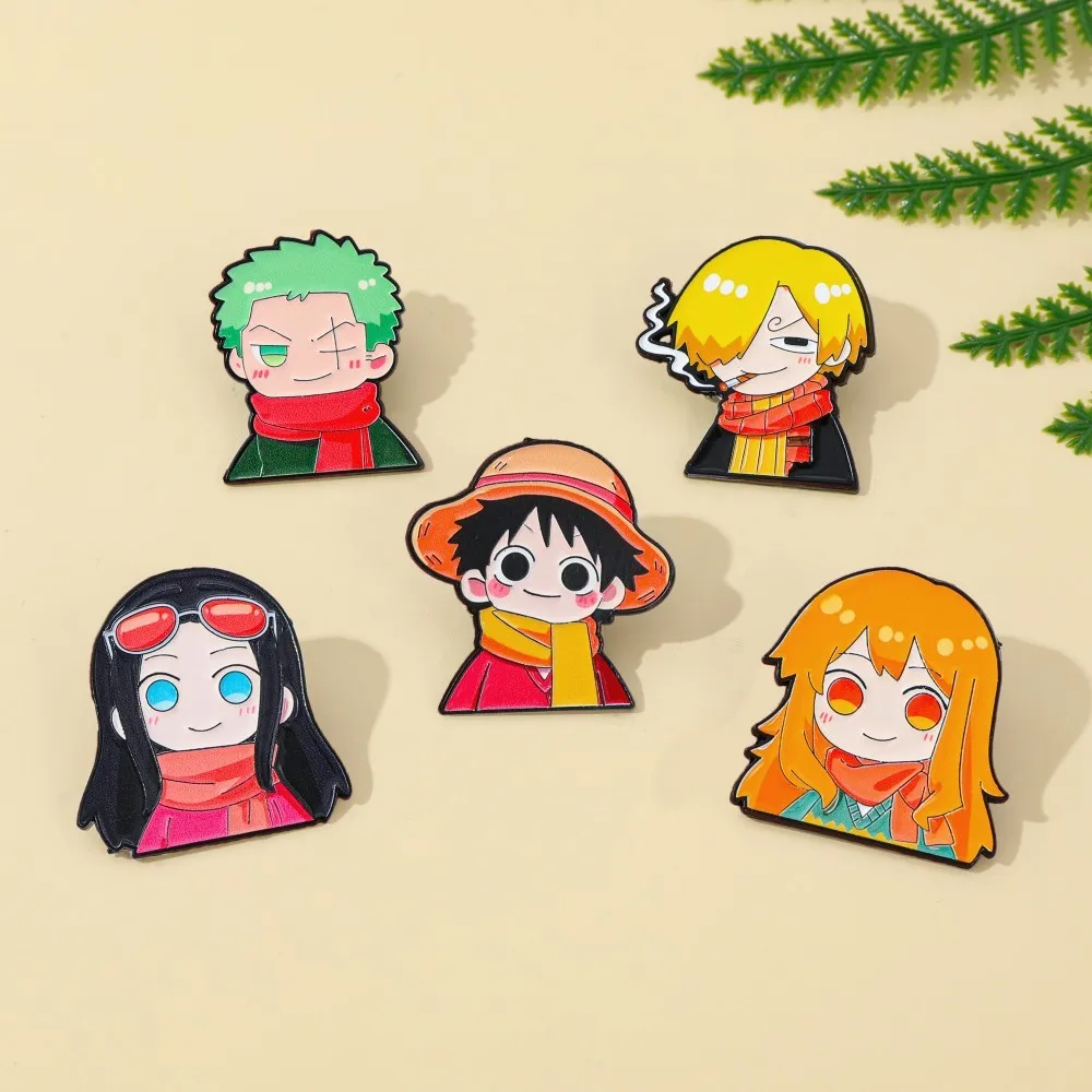 5個入り 可愛いアニメ漫画ブローチ 面白いナミ ルフィ ゾロ - Embroidery Tulle のレビューと価格