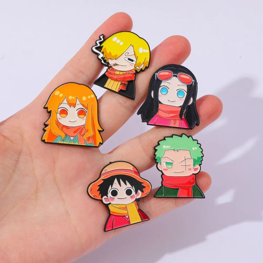 5個入り 可愛いアニメ漫画ブローチ 面白いナミ ルフィ ゾロ - Embroidery Tulle のレビューと価格
