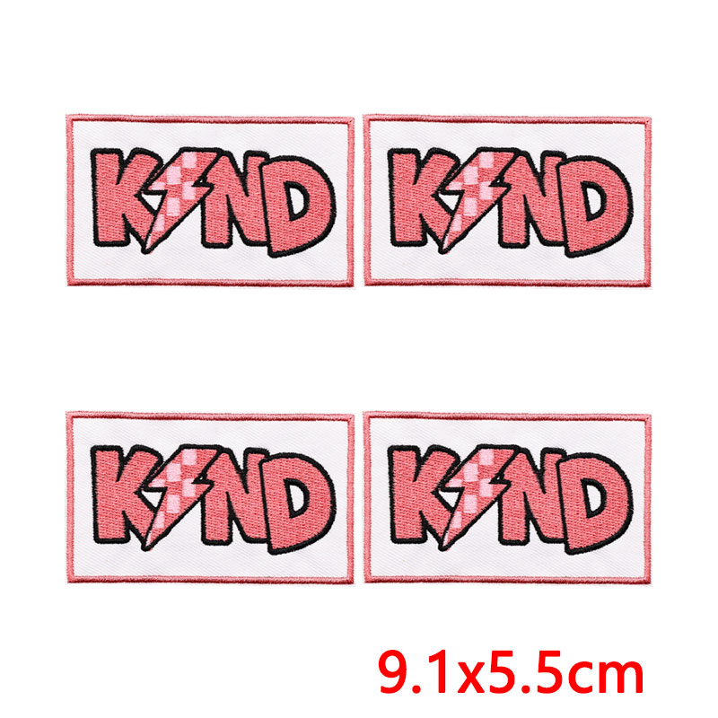5 ピース/ロットポジティブエネルギーテキスト刺繍パッチ漫画 - Embroidery Quote のレビューと価格