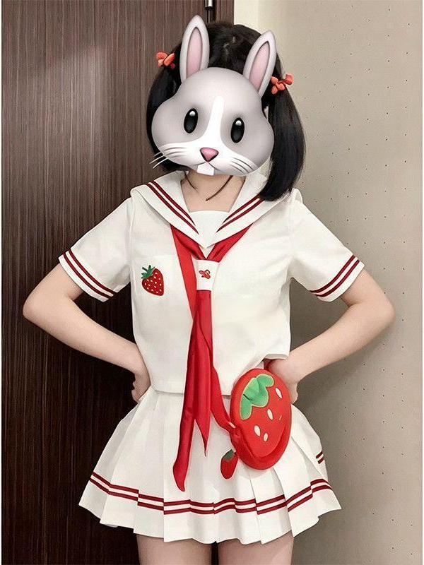 2026年アニメJK制服 いちご刺繍半袖セーラー服 スクール - Embroidery Skirt のレビューと価格