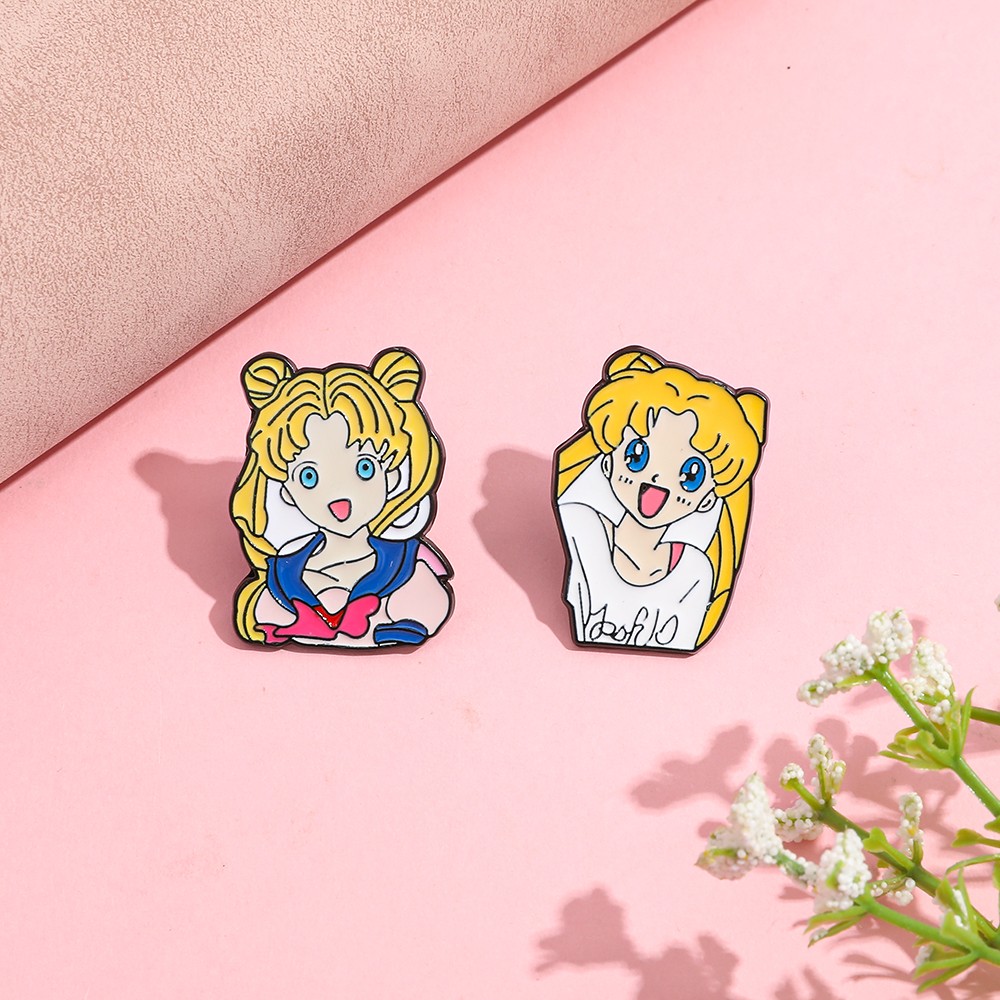 2個セット 面白い漫画ブローチ かわいいウサギと月野のキャラ - Embroidery Tulle のレビューと価格