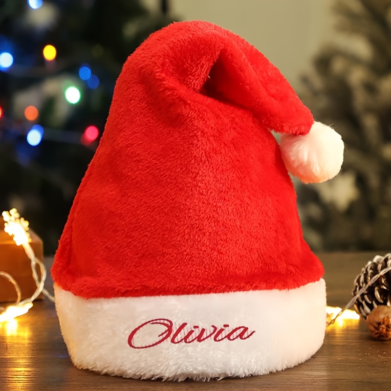 パーソナライズされたクリスマスサンタ帽子、カスタム名刺繍入り - Embroidery Names のレビューと価格