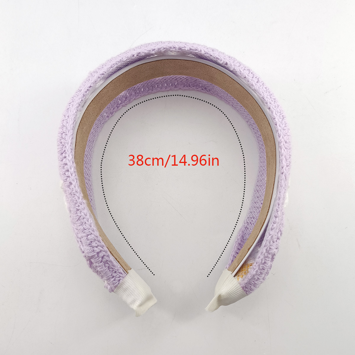 甘い花刺繍ガールヘアフープカラフルなニットウールワイドヘアバ - Embroidery Ring のレビューと価格